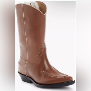 Chloe Nellie Texas Western Boot Brown Leather